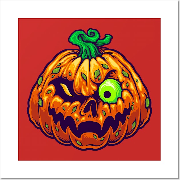 scary pumpkin Wall Art by vaktorex